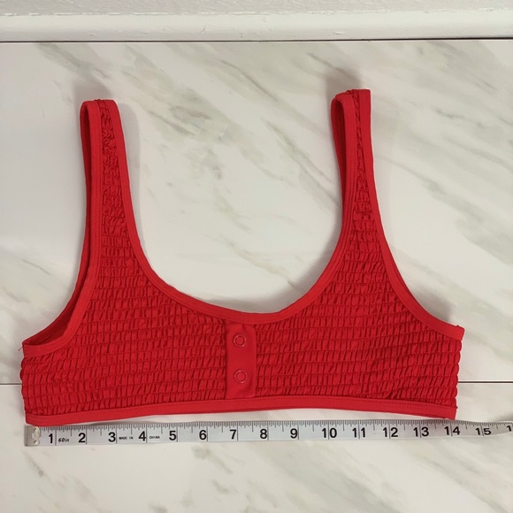 Kendall + Kylie Red Henley Bikini Top - Sz M - Picture 10 of 12